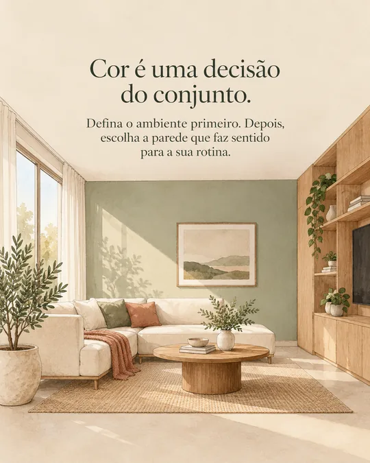 Slide 5: Cor é uma decisão do conjunto. Defina o ambiente primeiro.